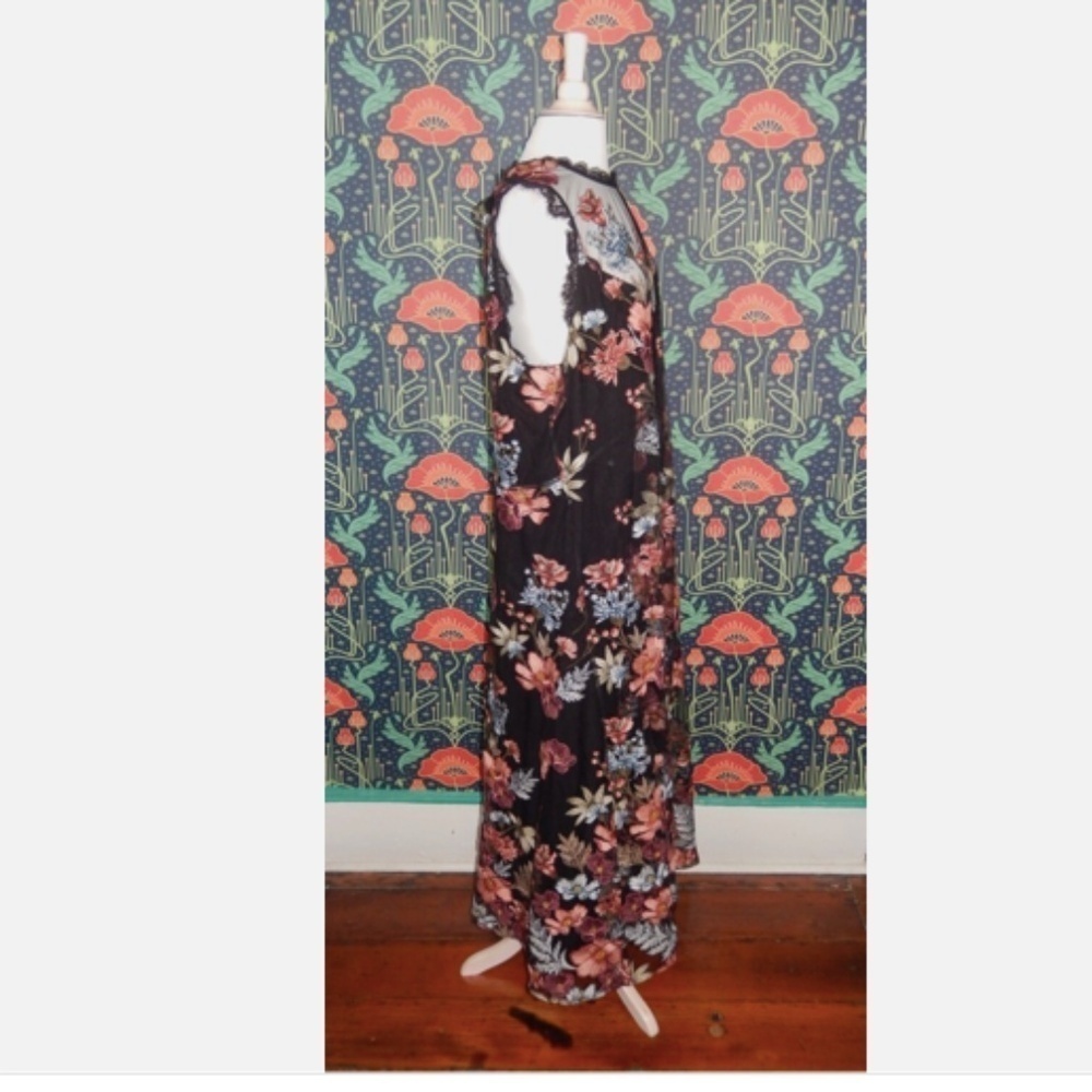 Sundance Black Tulle Boho Embroidered Floral Maxi Sleeveless Dress XXL Nwt - Picture 6 of 8